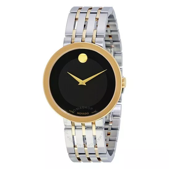 Movado Esperanza Black Museum Dial Two Tone Stainless Steel Men's Watch 0607058