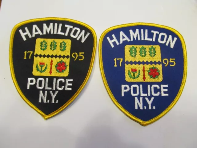 New York Hamilton Police Patch Set Black & Blue