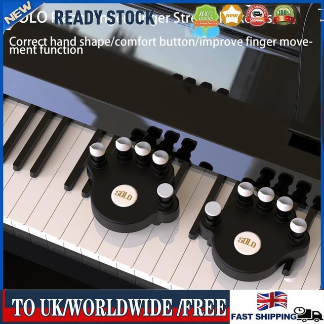 1 Pair Piano Finger Trainers Hand Strength Exerciser for Beginner (Black)