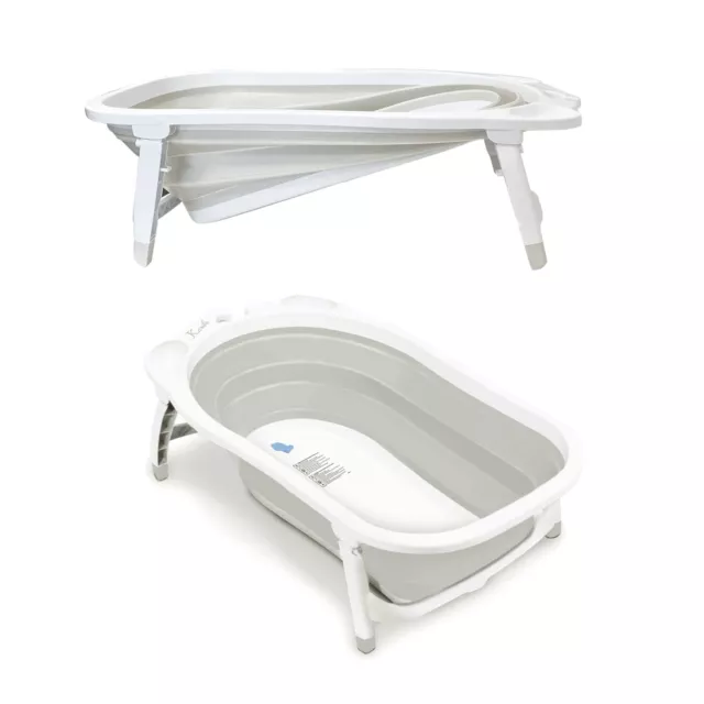 Folding Baby Bathtub for Toddler Babies & Kids Portable Lightweight Bath, Grey