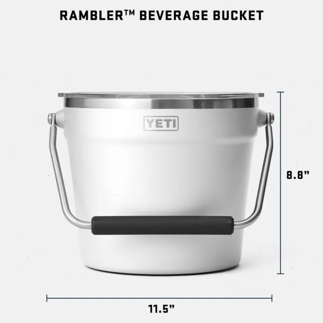 YETI Rambler Beverage Bucket, Double-Wall Vacuum Insulated Ice Bucket with Lid, 2