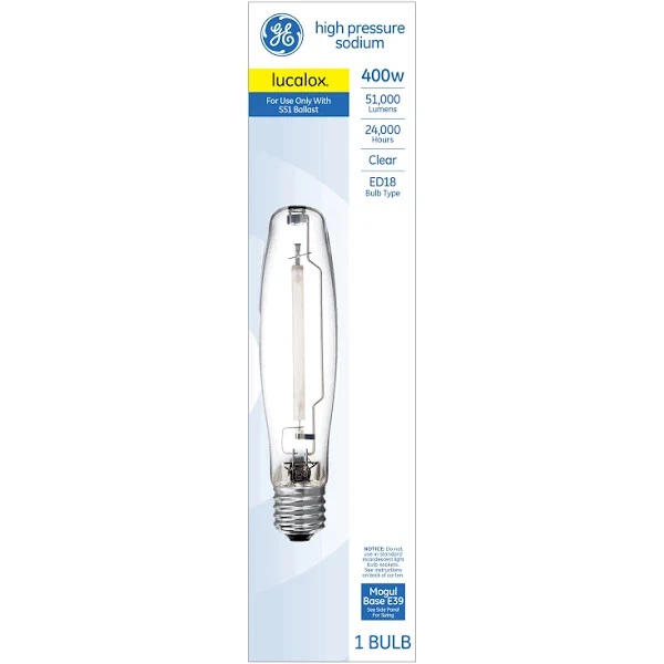 GE 400 Watt High Pressure Sodium Light Bulb HID Grow Lamp Mogul Base E39