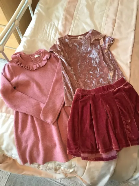 Bundle Girls pink dress top & skirt age 4/5  years 104 /110cms  Next and Tu