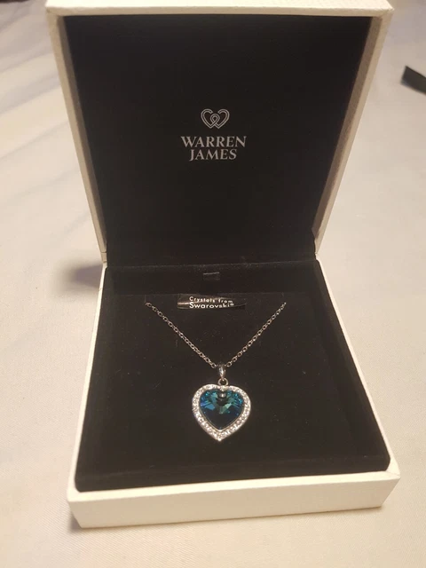 Warren James Swarovski Elements Crystal Heart Pendant Necklace Unsigned