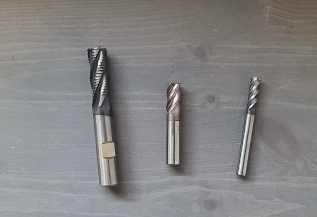 LOT OF 3! Used Carbide Roughing & Radius Endmills 1/4 to 1/2 *See Notes*