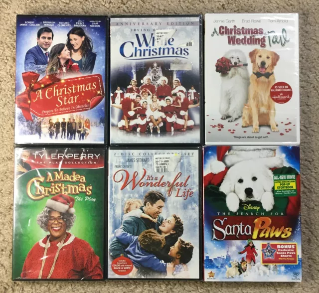 LOT OF 5 Christmas Dvds Brand New Sealed Disney Hallmark Madea