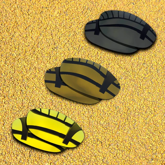 US 3 Sets Lenses Replacement for-Oakley Monster Dog Polarized-Black&&Copper&Gold