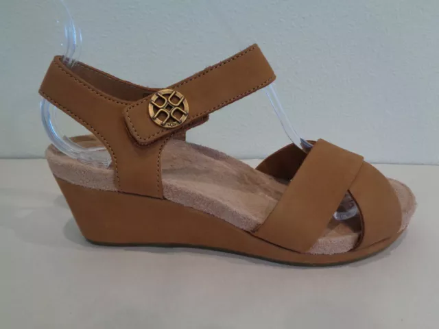 UGG Australia Size 9.5 VEVA Chestnut Leather Wedge Heel Sandals New Womens Shoes 2