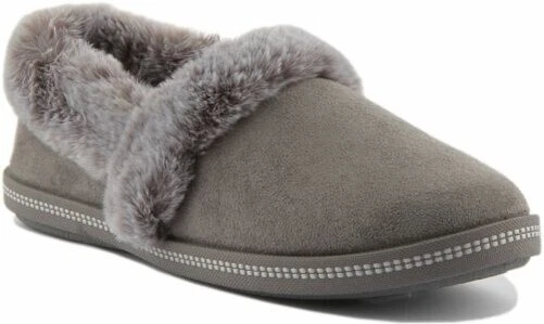 Skechers Confortable Camp Chaud Chausson Polaire En Charbon Femmes Taille 3 - 8