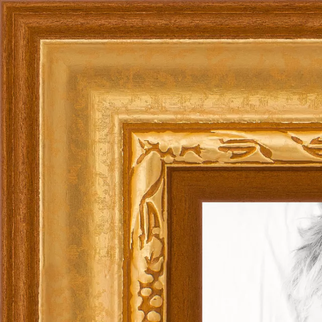 ArtToFrames Custom Picture Poster Frame Gold Speckeled 1.5" Wide Wood