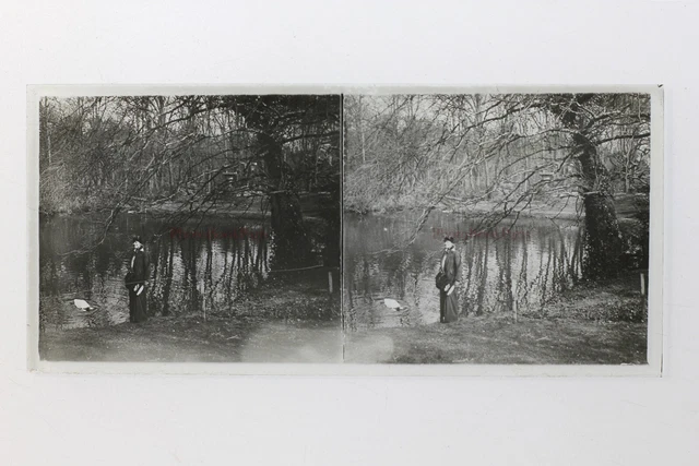 Women's Underbois France Photo Stereo P50L2n16 Glass Plate Vintage c1930