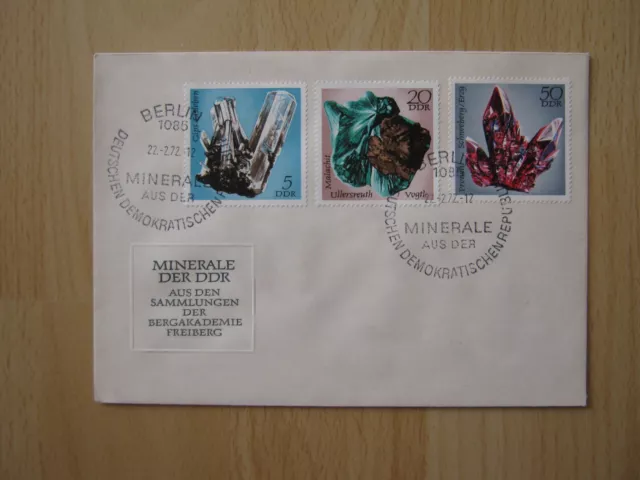 Ersttagsbrief / FDC DDR 22.02.1972  Minerale DDR (1737/1739/1742)  1