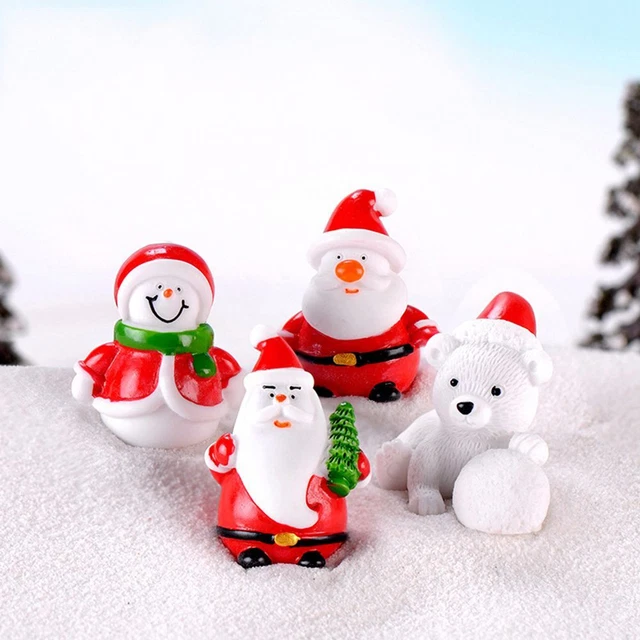 Garden Christmas Decor Miniature Snowman Santa Claus Figurines Micro Landscape