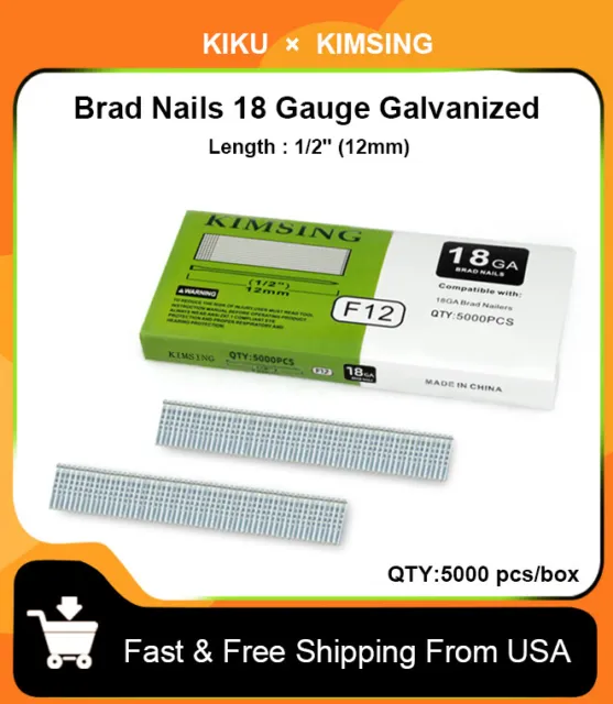 18 Gauge Brad Nails 5000pcs/box Galvanized 1/2'' to 2'' Length Finish Nails