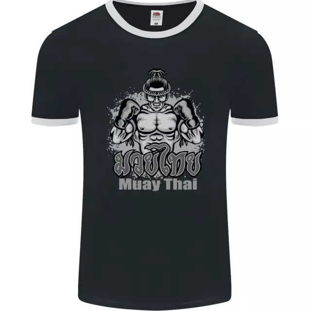 Muay Thai Boxing MMA Martial Arts Kick Mens Ringer T-Shirt FotL