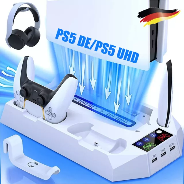 For Playstation 5 Standfuß für PS5 UHD/Disc&Digital Controller Dual Ladestation