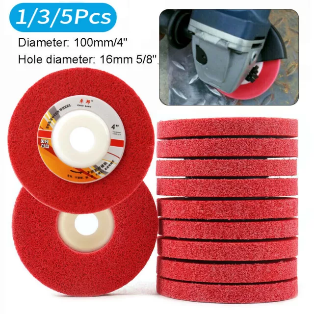 100mm Nylon Fiber Wheel 7P Abrasive Polishing Buffing Disc Pad for Angle Grinder