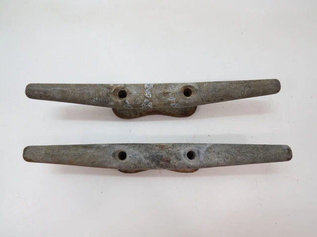 Pair 12 inch Wilcox Crittenden Cast Iron Boat Dock Cleats Door Handles (D4C613B) 2