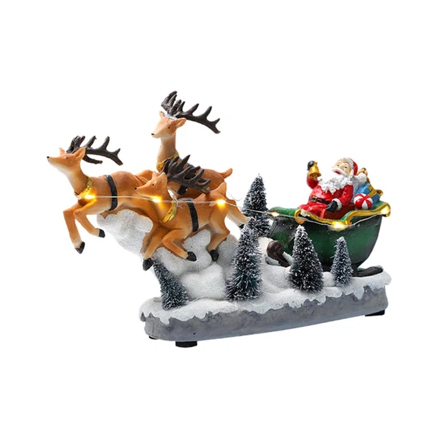 Weihnachtsmannpuppe Elchschlitten Weihnachtsschmuck Leuchtharz Weihnachtsdekoration