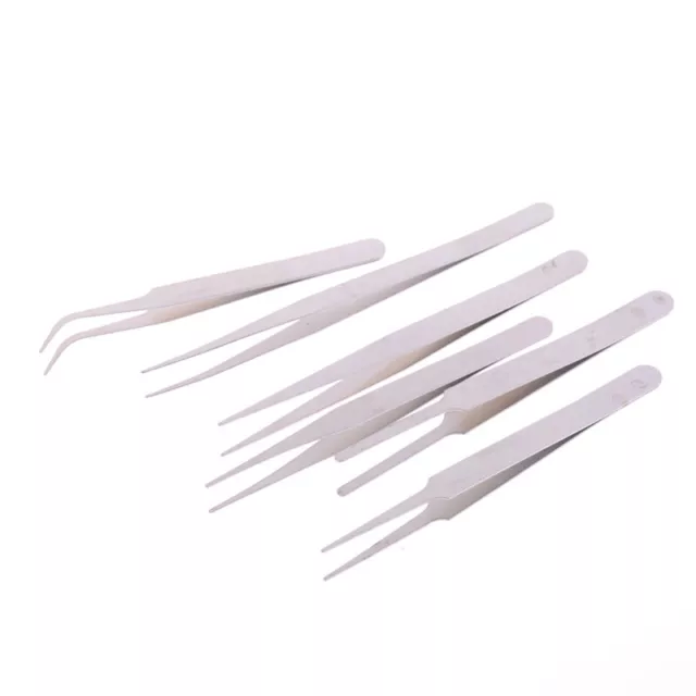 6 pcs All Purpose Precision Tweezer Set Stainless Steel Anti Static Tool KitB~j; 2