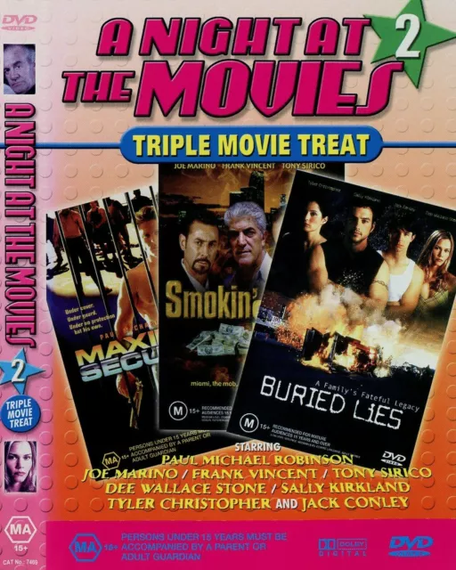 A Night At The Movies 2 DVD (Region 4) VGC Triple Movie Treat