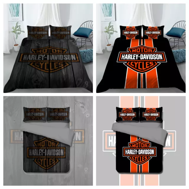 Harley Davidson Quilt/Doona/Duvet Cover Pillowcase Bedding Set