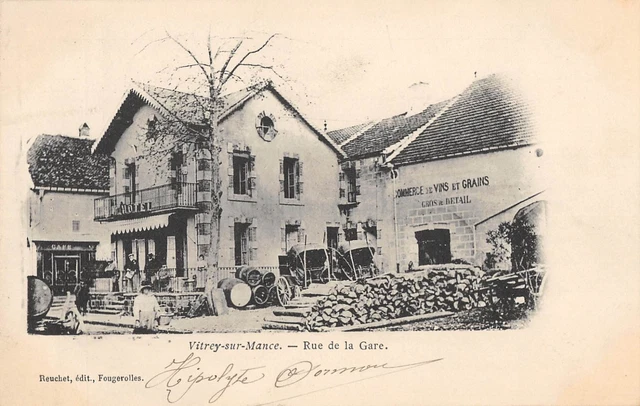 CPA 70 VITREY SUR MANCE RUE DE LA GARE (dos non divisé) haute saone