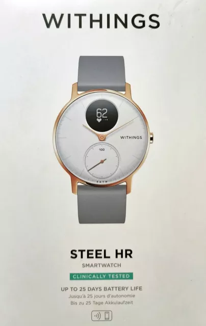 AU $260.00 PicClick Hybrid Gold WITHINGS HR Smartwatch Grey Rose STEEL - | /