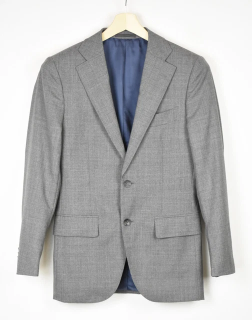 Suitsupply Giacca Uomo ~ Medio Pura Lana Monopetto Dentellato Grigio Melange