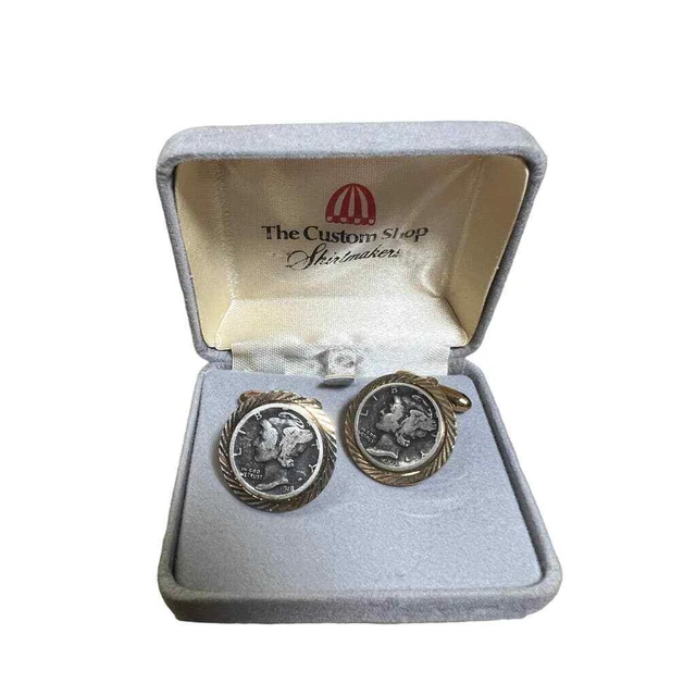 Silver Mercury Dime Cufflinks 1918 1937 The Custom Shop Shirtmakers