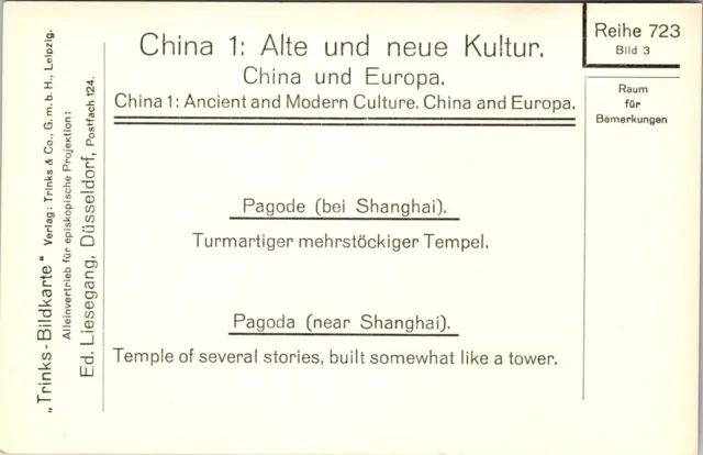 (12) Postcard Set RPPC Old & New Culture China Trinks-Bildkarte Set #723 6