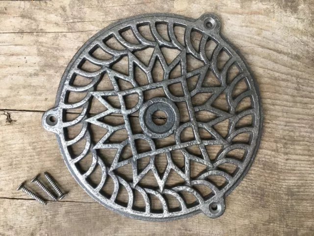 Fantastic round cast iron Victorian grill air vent extraction cover 6 inch CB9