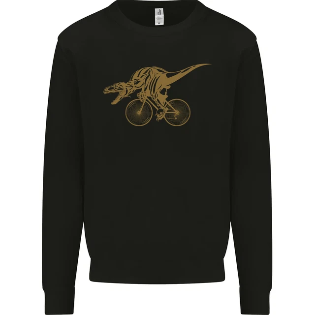T-Rex Dinosaur Riding a Bicycle Cycling Kids Sweatshirt Jumper
