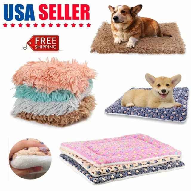 Pet Dog Cat Blanket Pillow Mat Warm Plush Soft Fleece Dog Cat Bed Pad Cushion US