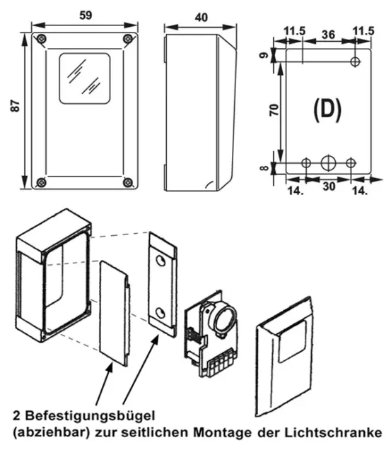 Barrière lumineuse jetable infrarouge barrière lumineuse 60 m 12V/24V porte entraînement porte tournante 3