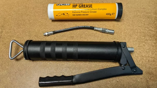 1X Jcb Heavy Duty Grease Gun & Special Hp Grease Lithium Complex 400G Tube Blue