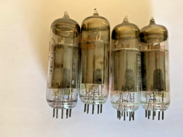 4x 6p14p (6BQ5 EL84 6П14П) Soviet output pentode tubes / matched quad / Used