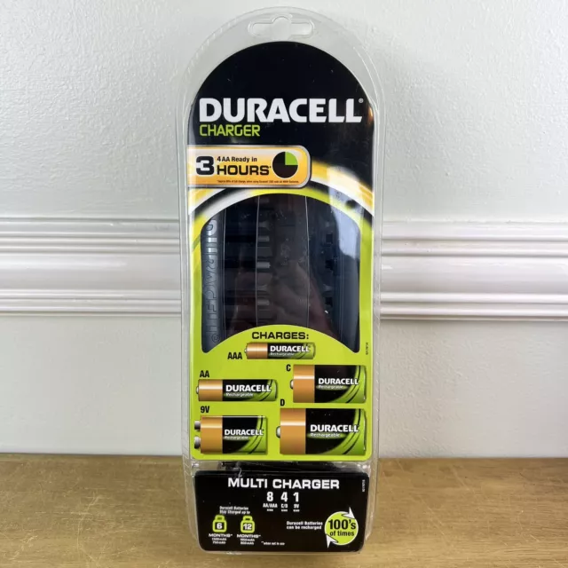 Duracell CEF22 Hi-Speed Multicharger 4 AA Ready In 3hrs AAA, AA, C, 9V, D Sealed