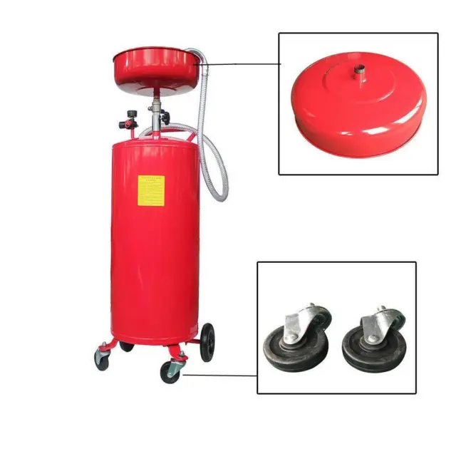 Waste Oil Drain Tank 20 Gallon Portable Air Operated Drainer Oil Change Transfer