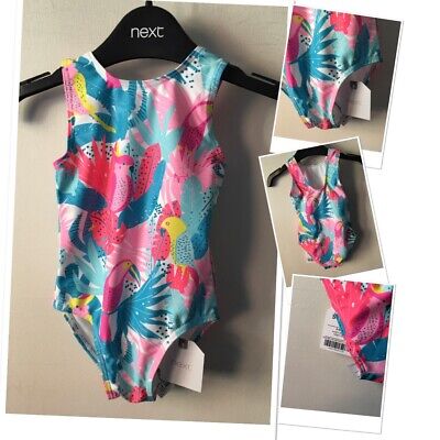 Next new tags baby girls floral parrot theme swimsuit costume 3-6 months £10