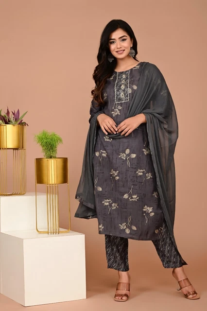 Pakistani Salwar Kameez Muslim Fabric Kurti Palazzo Dupatta Mother's Gift Dress