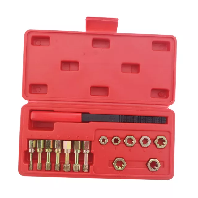 15Pcs Rethread Reapir Tools Kit Metric Thread File Metric Rethreader Taps & G7T0