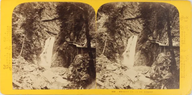 France Gorges De La Diosaz Photo Tairraz Stereo Vintage Albumin Ca 1865