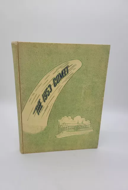 1953 High School Yearbook Comet Granby HS Virginia Green Textured Cover