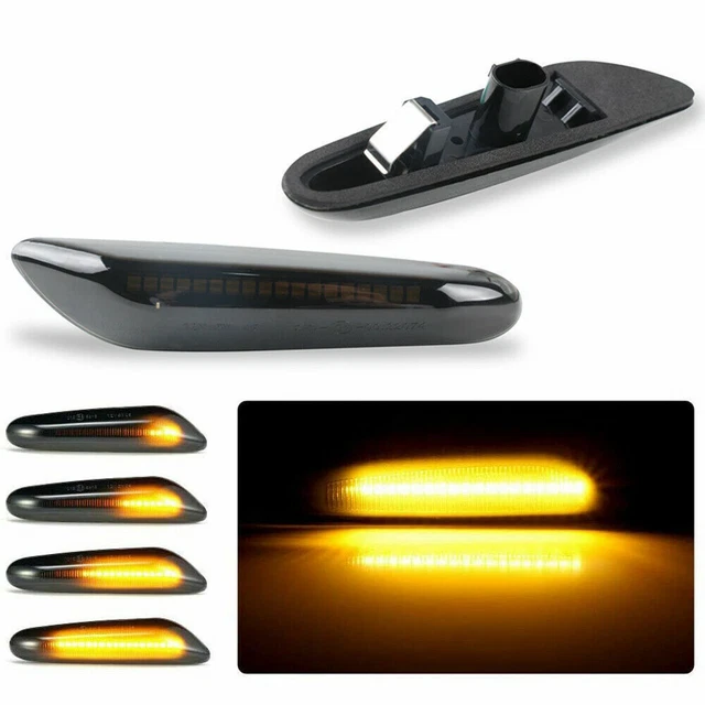 Frecce laterali LED adatte per BMW Serie 3 | E46, E90, E91, E92, E93 | SMOKY nero