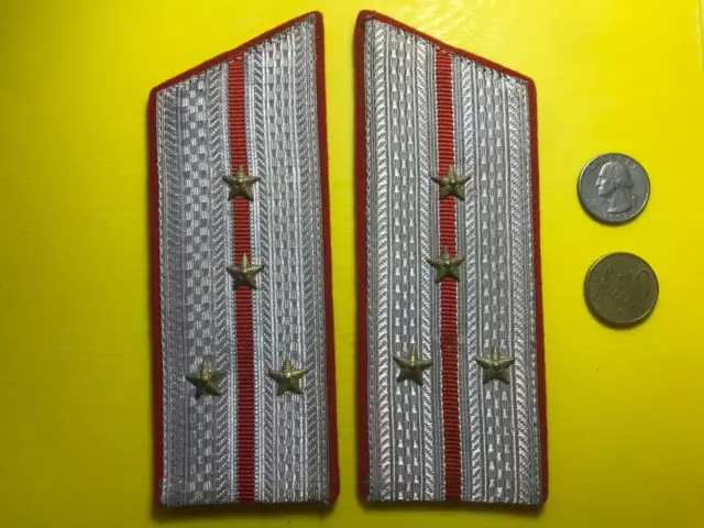 = Soviet Militia ( Police ) OFFICER  Parade WHITE Shoulder Boards  with BRONZE =