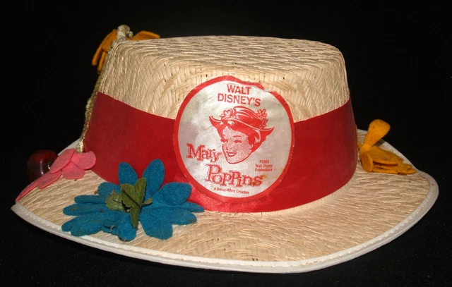 VINTAGE WALT DISNEY Productions Mary Poppins Straw Hat  display picture 2