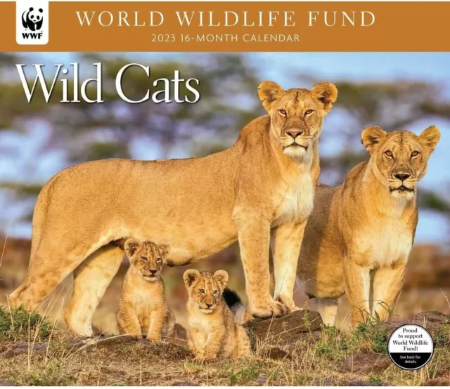 WILD CATS WWF 2023 Wall Calendar,2023 WORLD WILDLIFE FUND Deluxe NEW