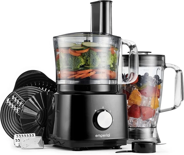 Emperial Küchenmaschine Mixer Häcksler Entsafter Teigmixer 2 Geschwindigkeit & Puls 750W