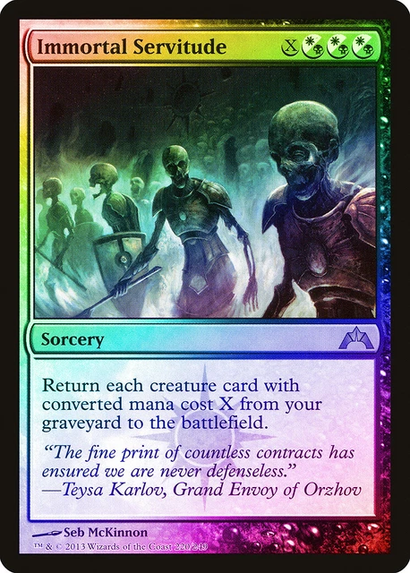 Immortal Servitude 1x FOIL GTC MTG Gatecrash Rare MINT white black Immortal Servitude 1x FOIL GTC MTG Gatecrash Rare MINT white black